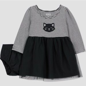 NWT CARTER’S JUST ONE YOU Baby Girl Striped Kitty Dress- Size 6m